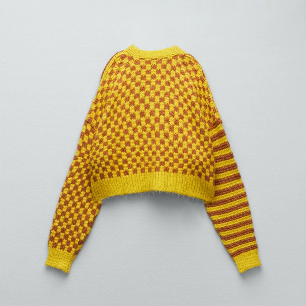 Zara Combination Jacquard Knit Cardigan S - Picture 3 of 8